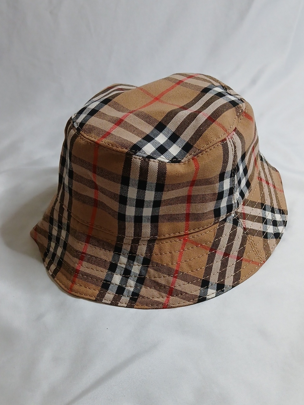 Burberry Tan Plaid Bucket Hat